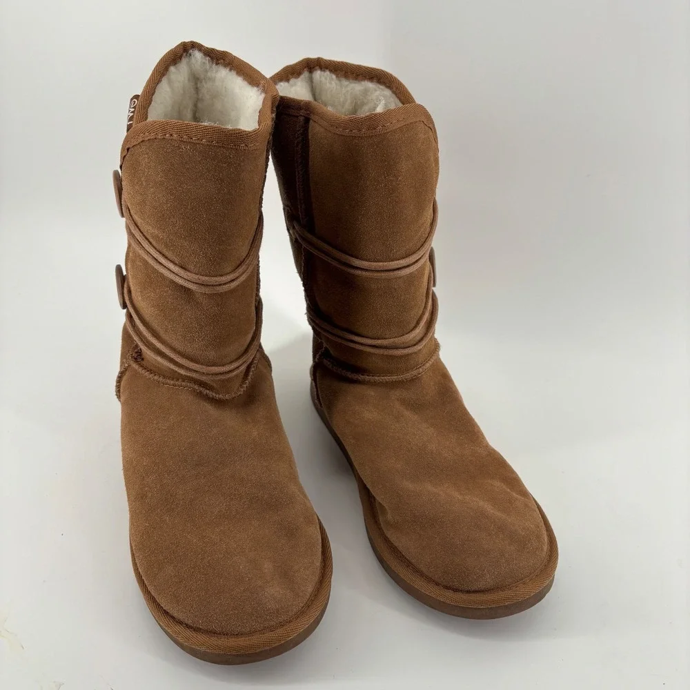 EMU Australia Womens Boots Size 9 Brown Suede Wool Lined Button Merino Cozy Wam‎